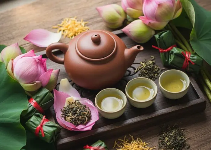 nghệ thuật ướp trà sen