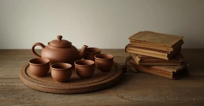 Chén trà và sách cũ trong không gian kẻ sĩ Việt