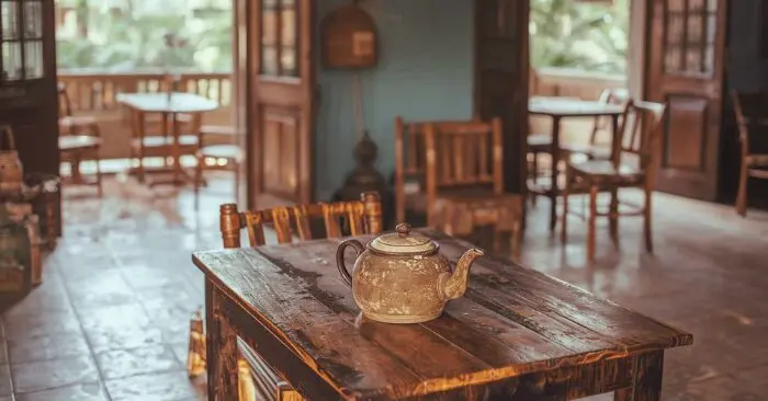 Ấm trà trong không gian gia đình Việt