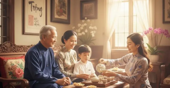Trà trong gia đình Việt