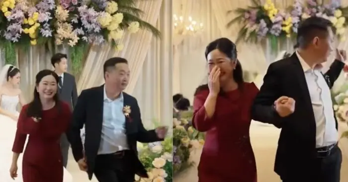 bố nhảy ăn mừng đám cưới con trai