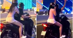 Buông hai tay lái xe trên cầu Ba Son