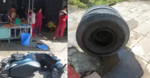 bánh xe đầu kéo văng trúng người