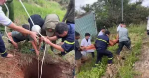 giải cứu nam thanh niên rơi xuống hố sâu 10m