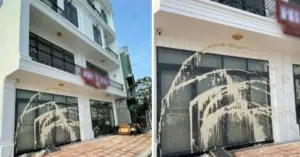 nhà hàng bị tạt sơn bẩn