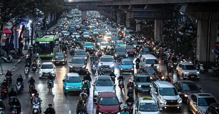 ùn tắc giao thông Hà Nội giáp Tết