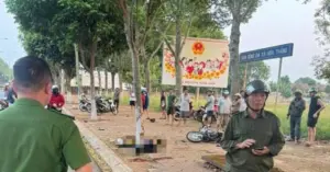 Xe máy tông gốc cây