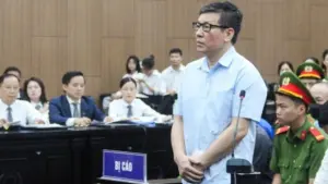 Ông Lê Duy Thành, cựu Chủ tịch UBND tỉnh Vĩnh Phúc (cũ) trong phiên tòa năm 2025