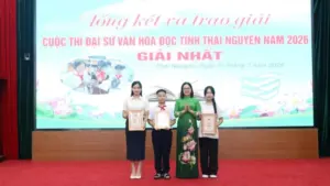 Thái Nguyên trao giải Cuộc thi Đại sứ Văn hóa đọc 2026, tôn vinh các tác giả xuất sắc và lan tỏa phong trào đọc sách trong trường học.