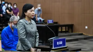 Cựu Bộ trưởng Nguyễn Thị Kim Tiến tại phiên phúc thẩm vụ án liên quan hai dự án bệnh viện, với đề nghị giảm 6-12 tháng tù.
