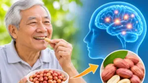 Nghiên cứu mới cho thấy đậu phộng rang không muối, còn vỏ lụa có thể cải thiện phản ứng của não với insulin ở người lớn tuổi.